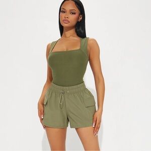 Fashion Nova Green Cargo Shorts